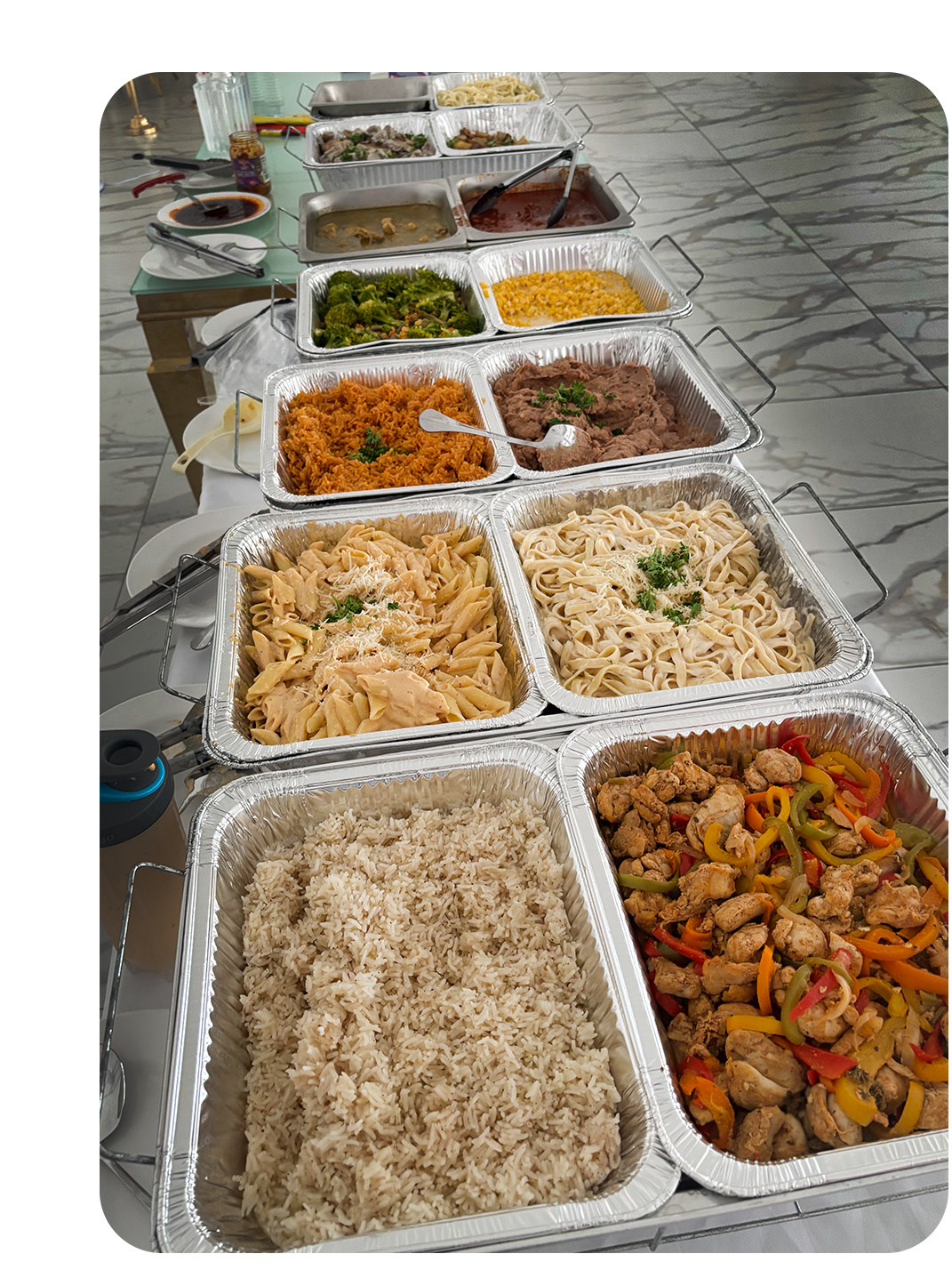 Buffet catering setup by Olive’s Lime